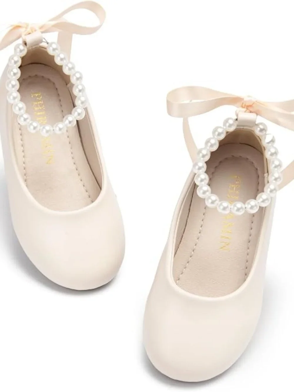 Girls Phiramin  ballet flats with pearl straps size 11